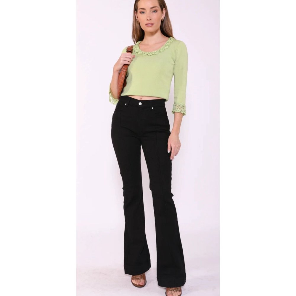 Revice Venus Flare Jeans in Jet Black Wash